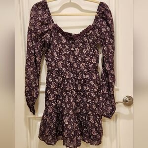 Altar'd State Leanna Floral Mini Dress in burgundy NWT